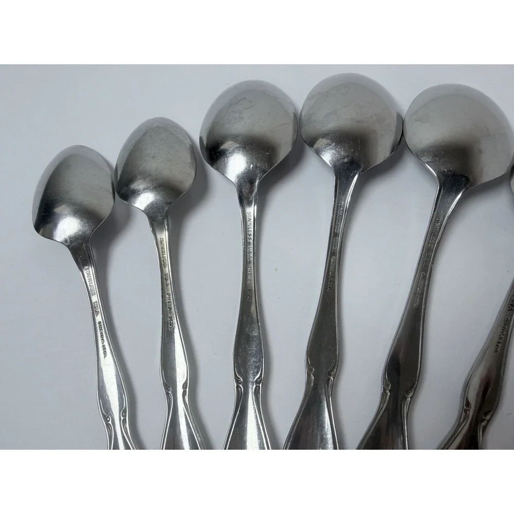 Oneida BERKELEY SQUARE‎ Stainless Lot Of 7 4 Teaspoons 3 Soup Spoons